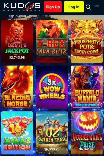 Juega tragamonedas con dinero real en el lobby móvil de Kudos Casino
